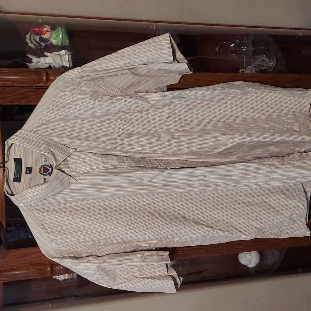 Hunt Club Striped Short Sleeve Men's Shirt Size 16.5